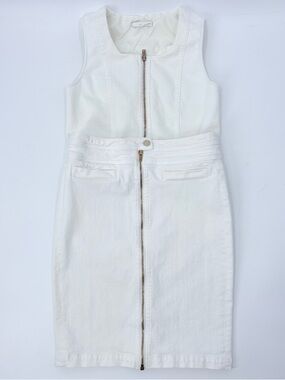 7 For All Mankind White Denim Skirt Set